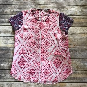 Cabi Coquette Short Sleeve Blouse L #732
